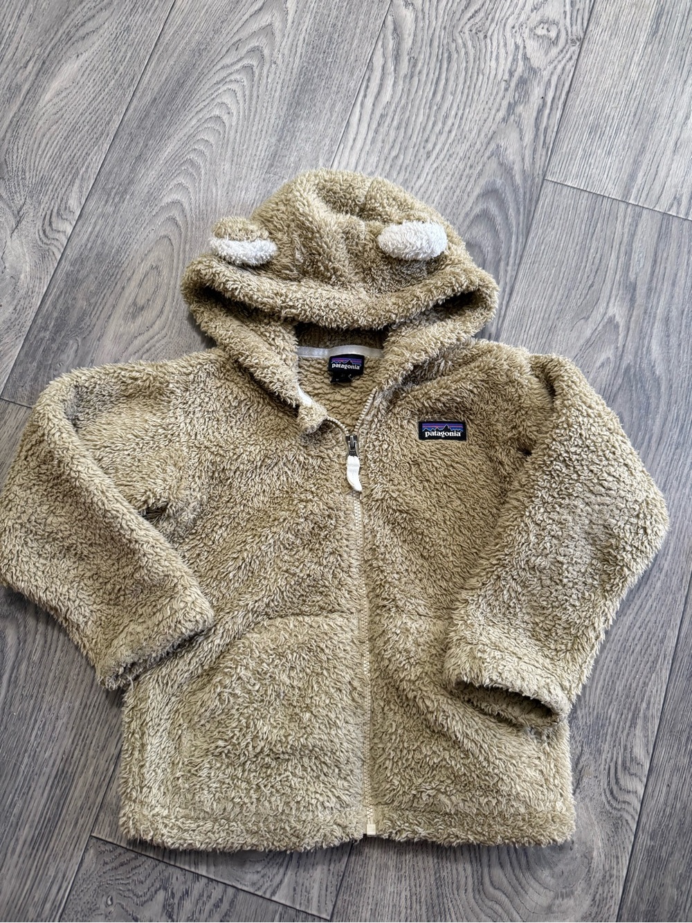 Patagonia hooded bear ears full zip fleece jacket 3T